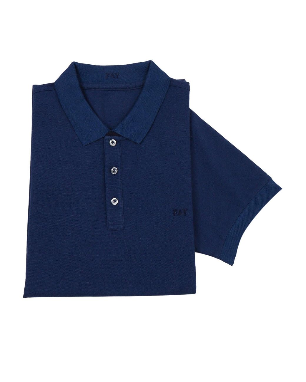 Fay Blue Polo Db Collar Piquet Str. Bicolor