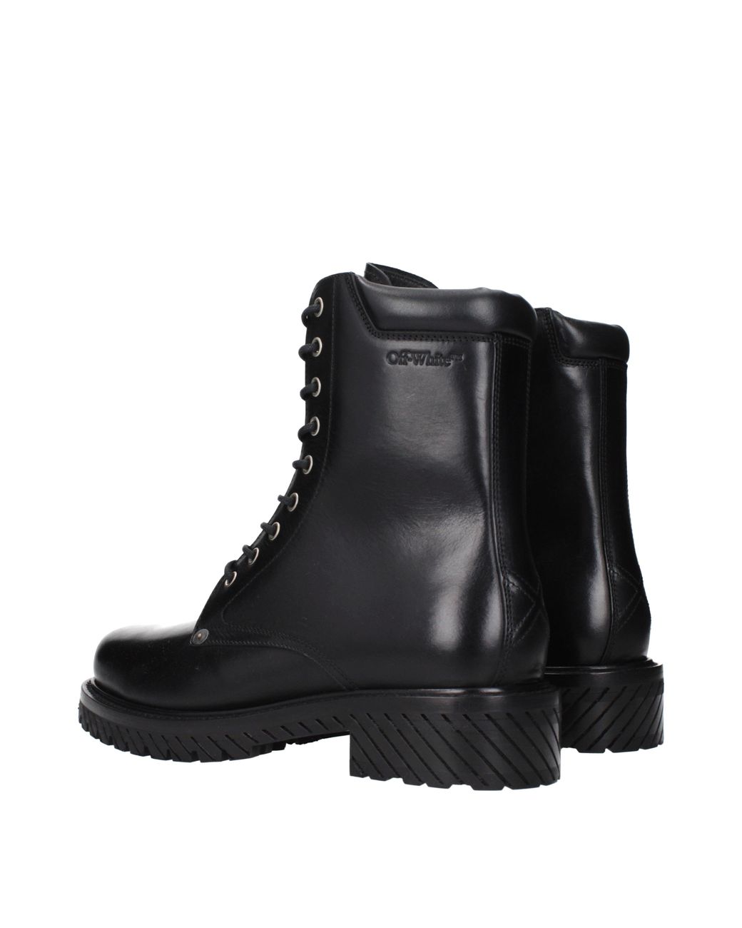 Off-White c/o Virgil Abloh Black Off Boots Leather