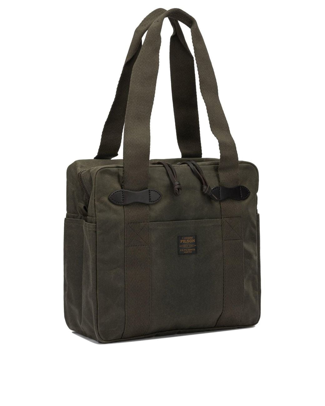 Filson Black Tin Cloth Medium Shoulder Bag for men