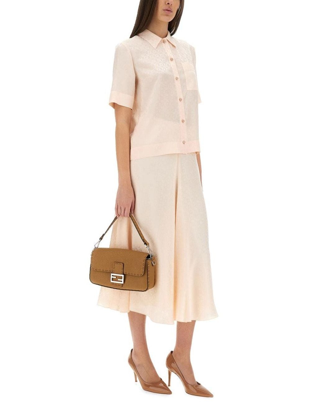 Fendi Natural Ff Silk Shirt