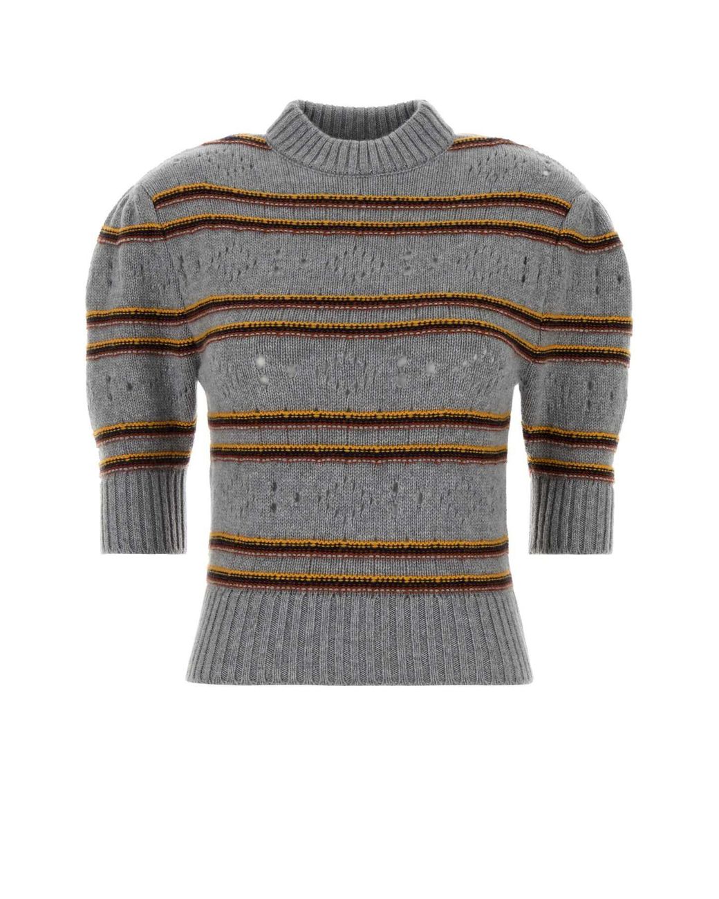 Marni Gray Embroidered Cashmere Sweater