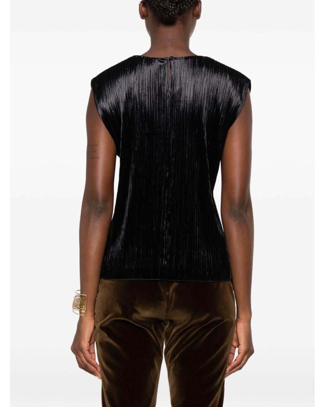 Forte_forte Black Pleated Top