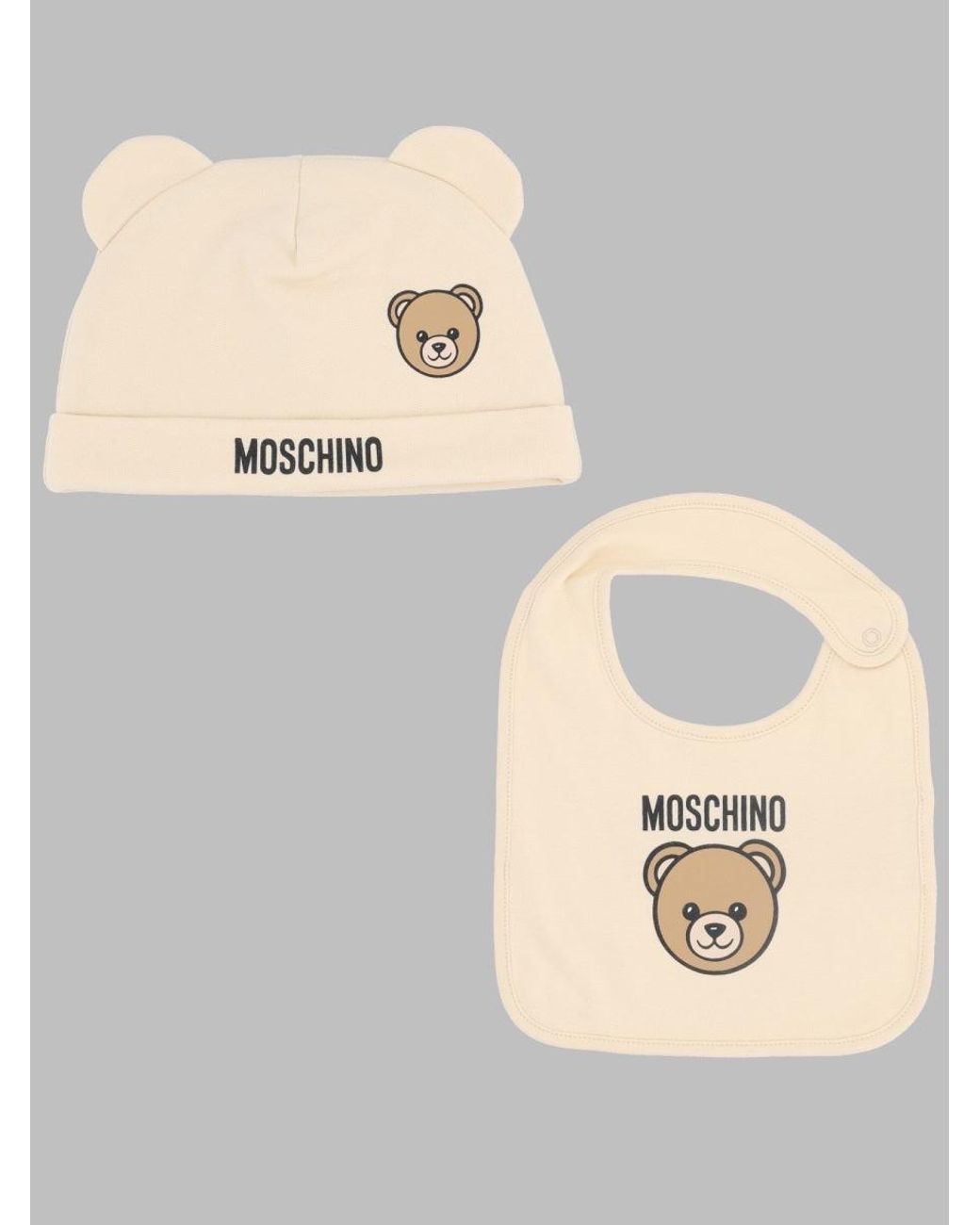 Moschino Natural Kids Hat And Bib Set