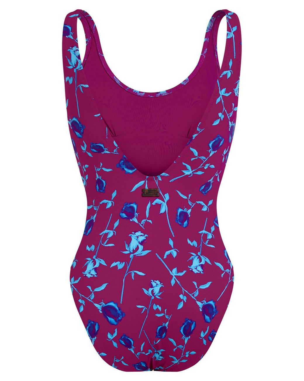 Vilebrequin Purple One-Piece Swimsuit With Floral Print And Deep Neckline