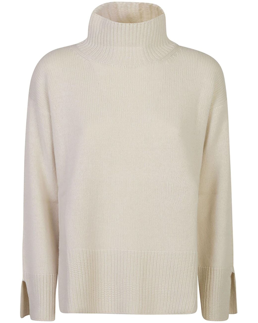 Le Tricot Perugia White Maglione A Collo Alto