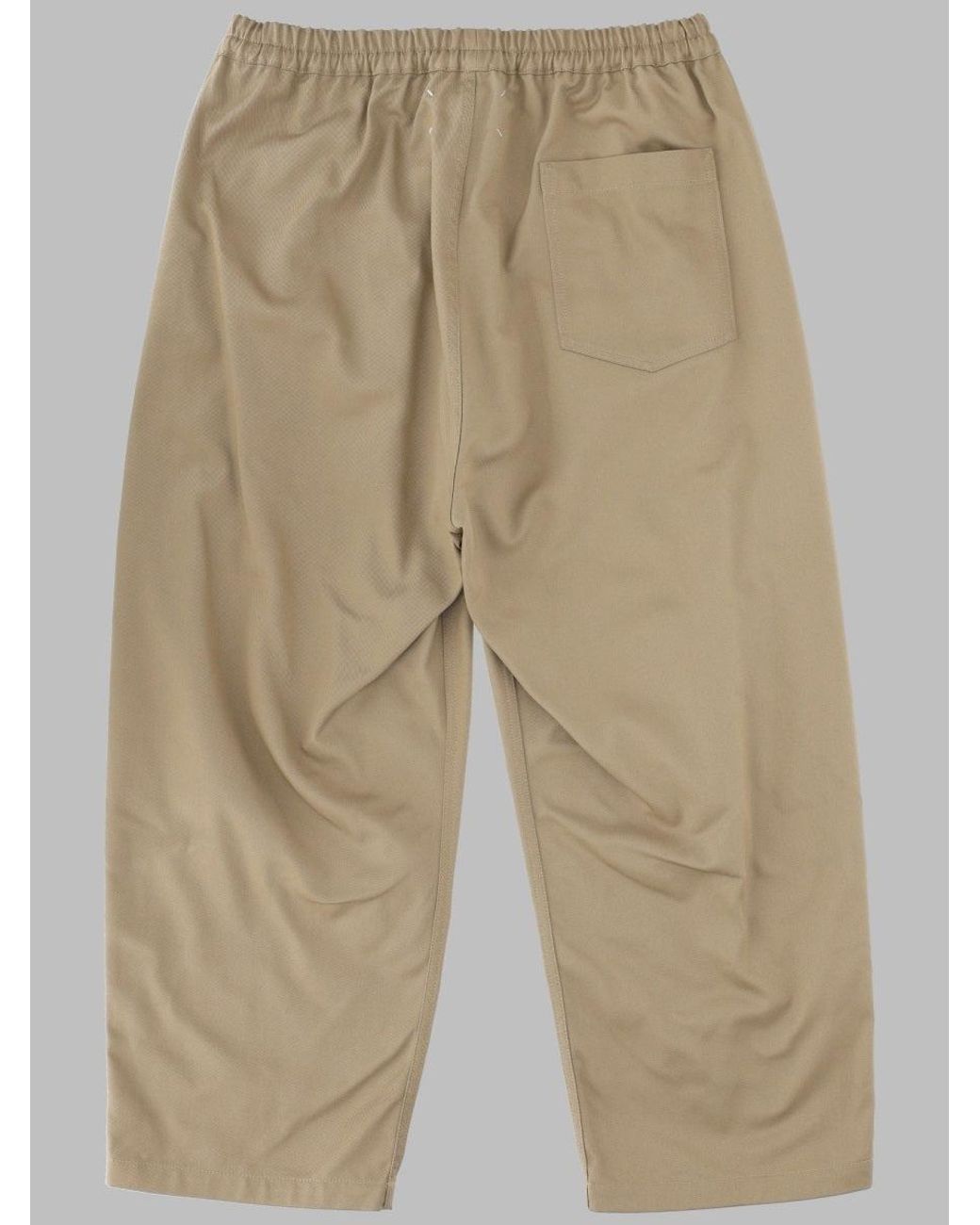 Maison Margiela Natural Cotton Trousers Low-Crotch Polyester for men