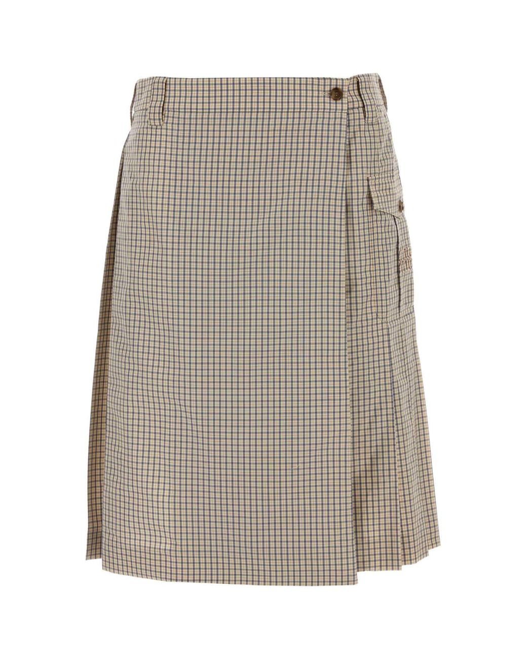 Miu Miu Gray Embroidered Nylon Blend Skirt