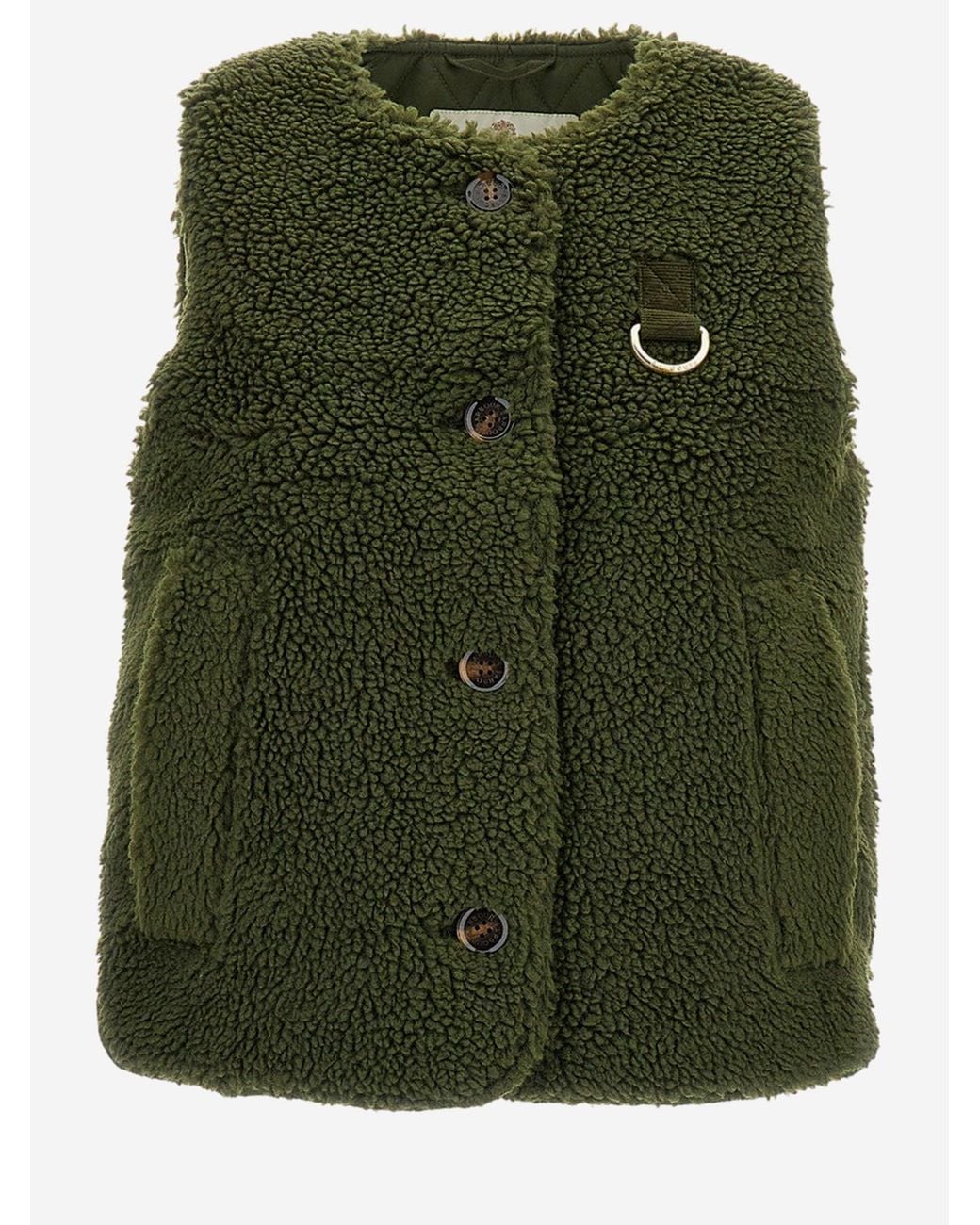 Chaleco de nailon con efecto pelo de Barbour de color Green