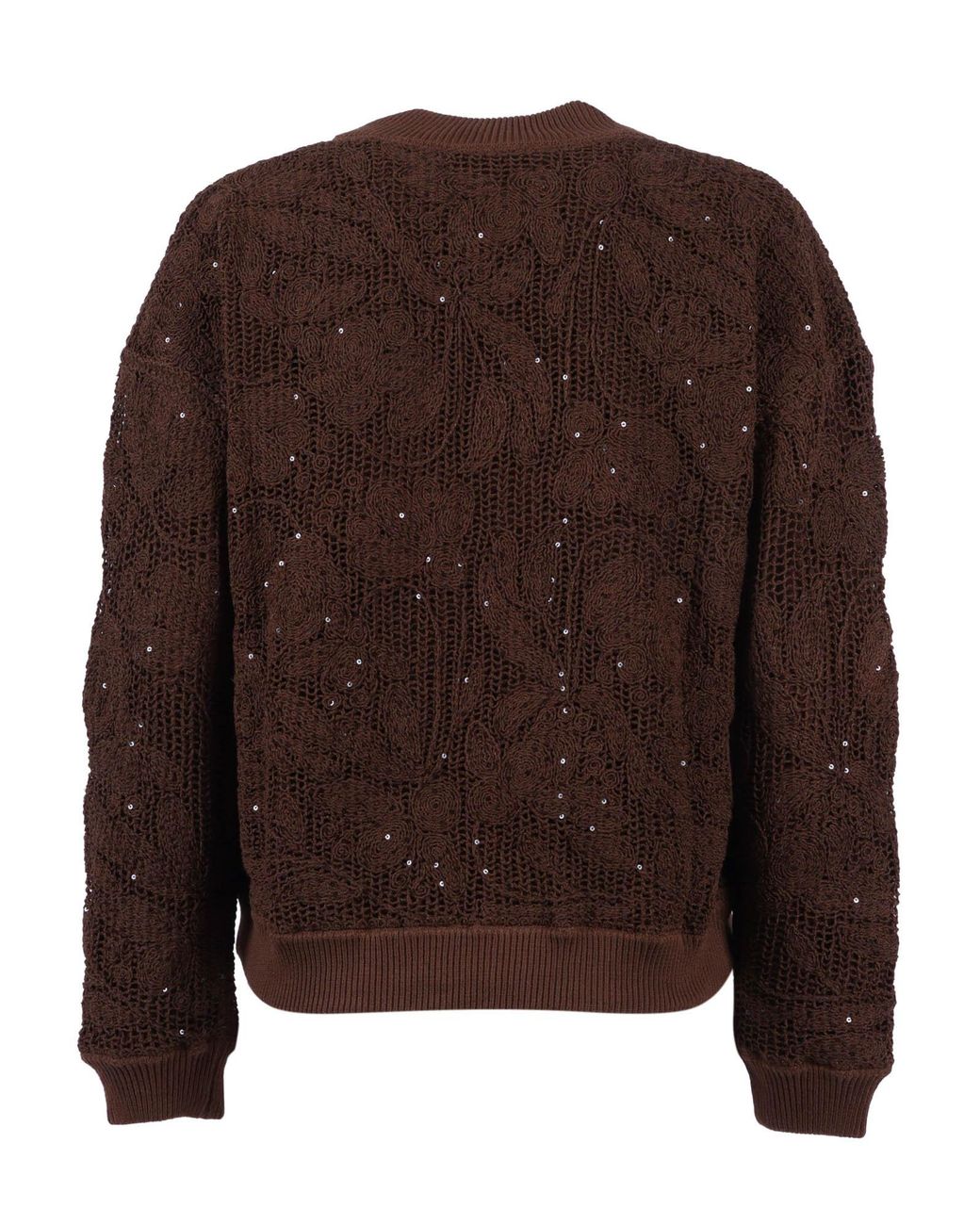 Kangra Cashmere Brown Bomber Cornely Con Fodera E Paillettes