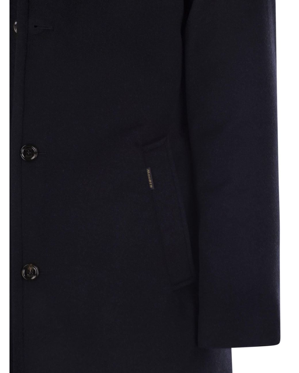 Moorer Blue Bond Single Breasted Cashmere Coat for men