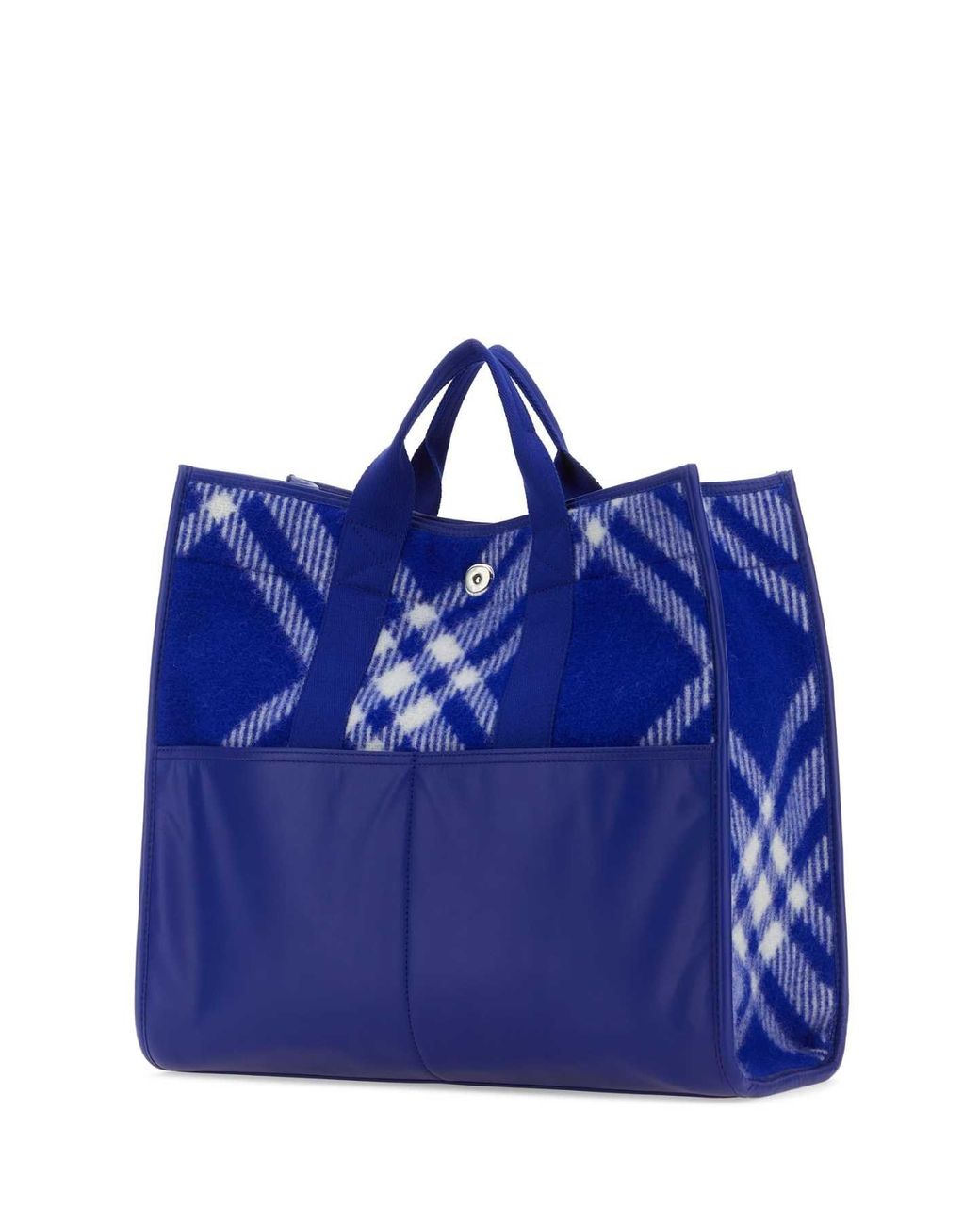 Burberry Blue Embroidered Fabric Knight Shopping Bag