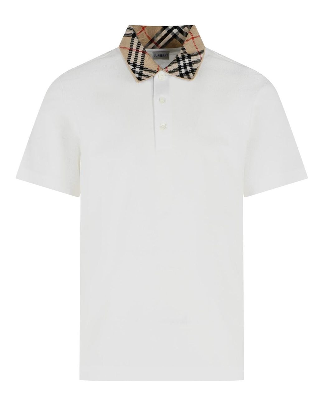 Burberry White 'Evan' Cotton Polo Shirt