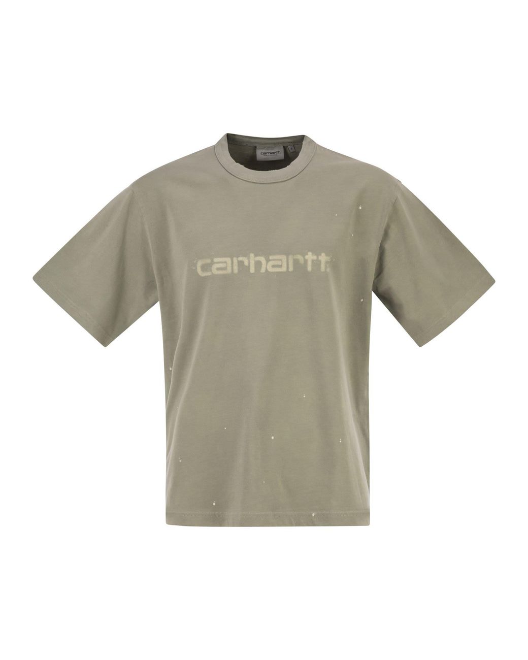 Carhartt Gray Organic Cotton T-Shirt With Spray Effect Logo