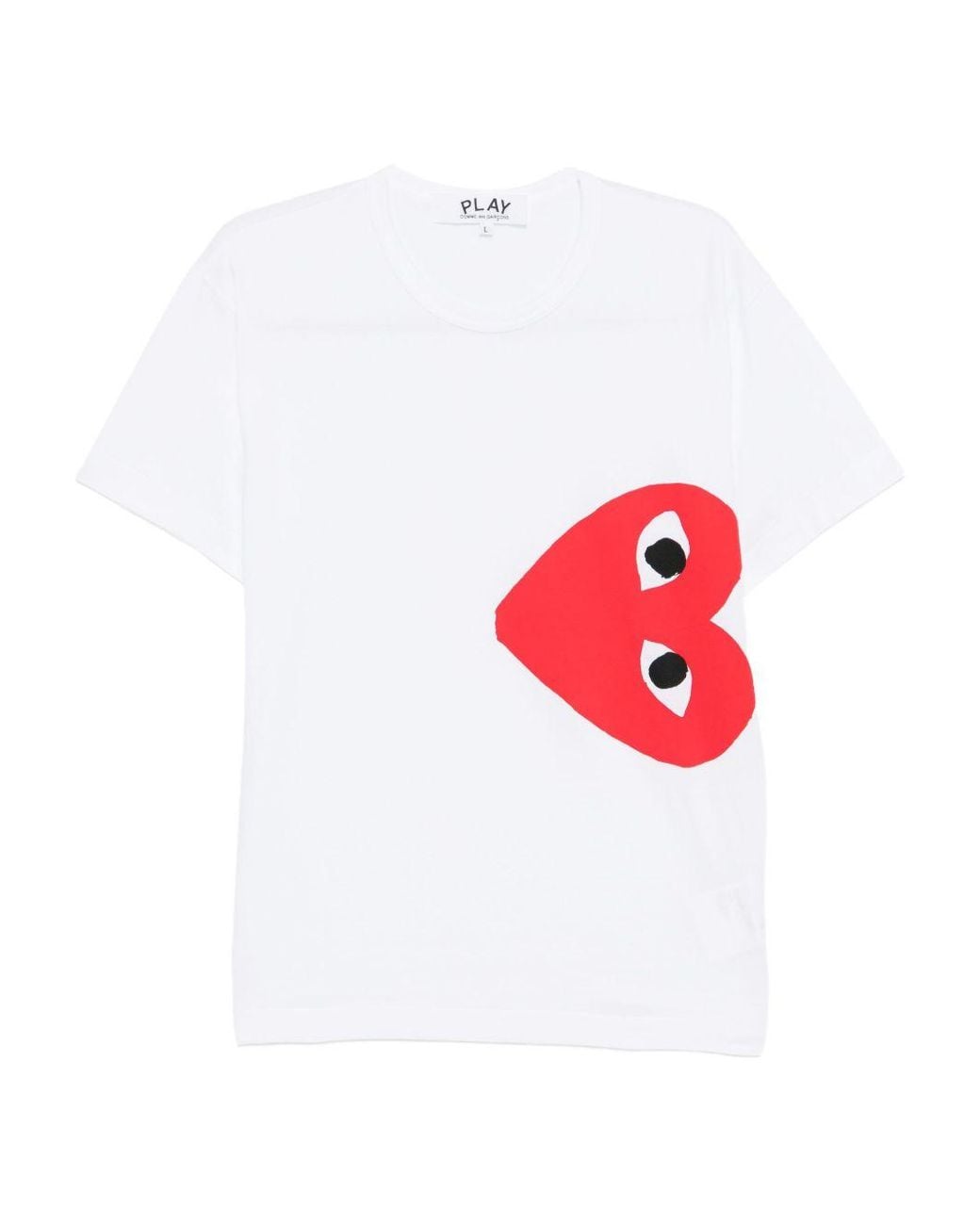 Comme des Garçons White Heart-Print T-Shirt