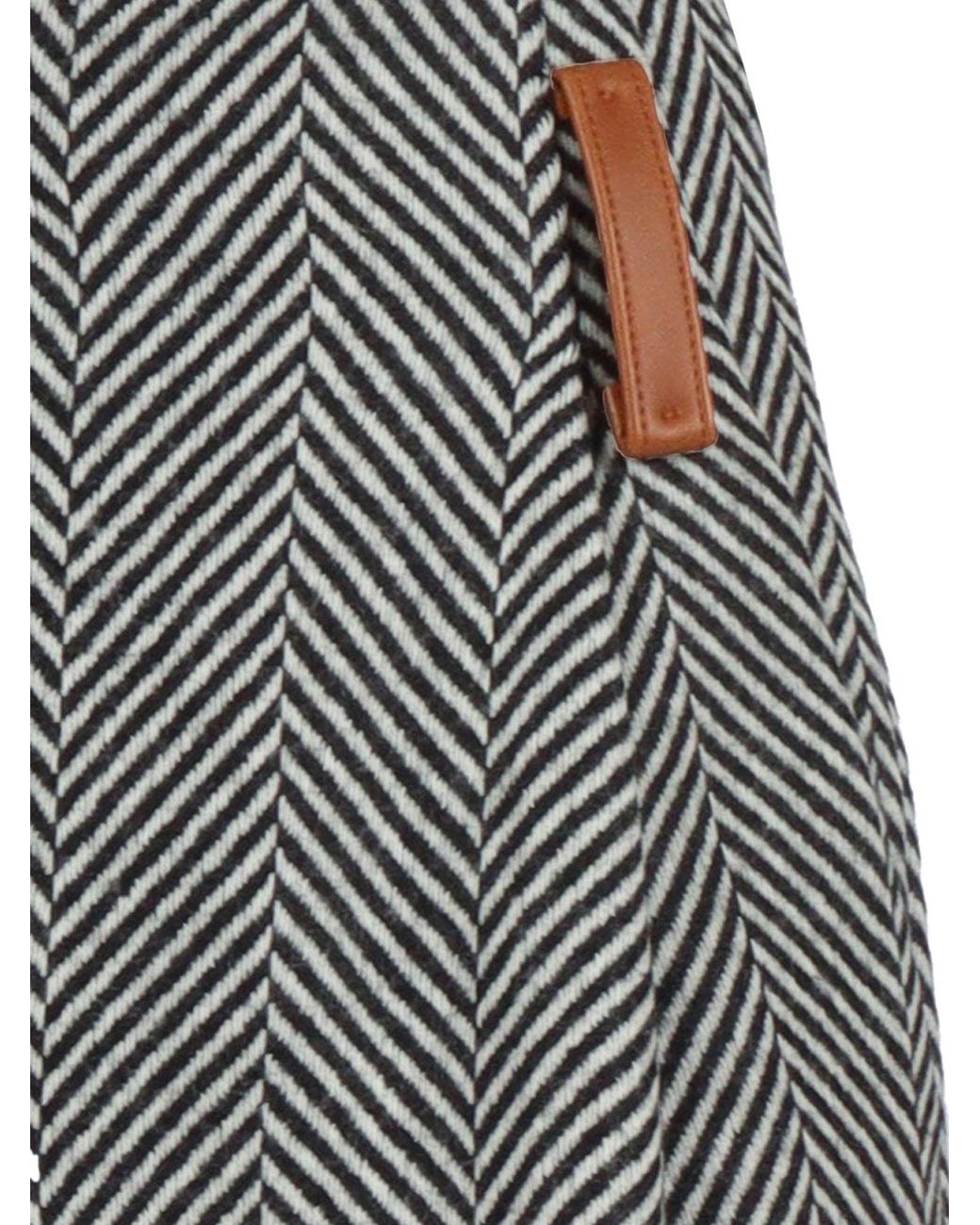 Forte_forte Gray Strong, Strong, High Waisted Trousers, Chevron Wool