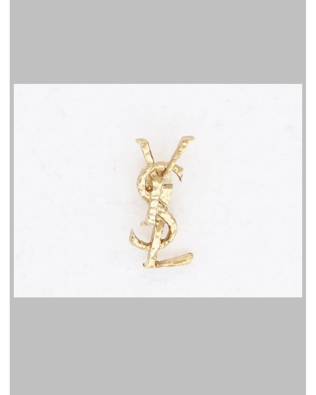 Saint Laurent White Earrings Cassandre Brass