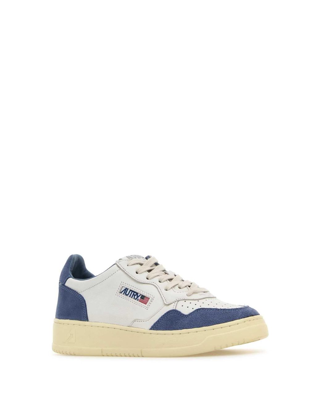 Autry Blue Two-Tone Leather And Suede Medalist Sneakers