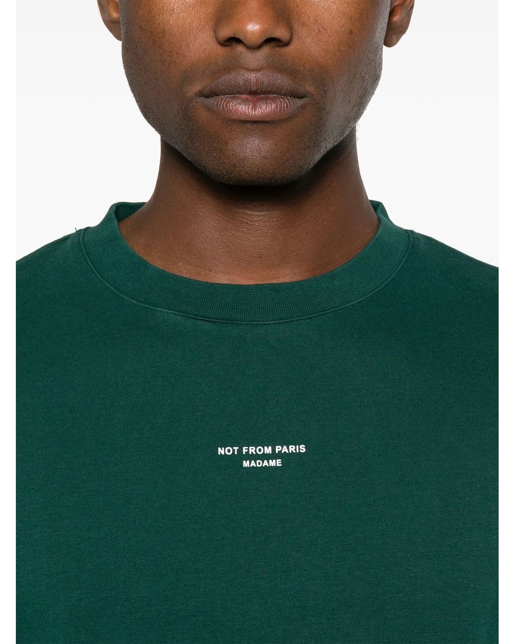 Drole de Monsieur Green Le T Shirt Slogan Classique for men