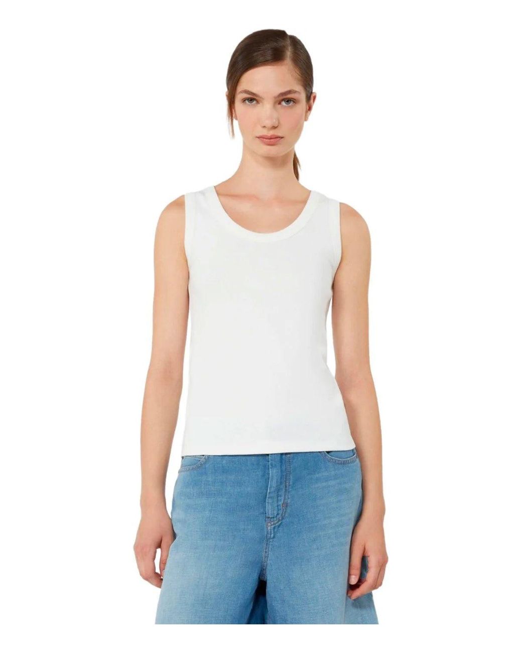 Weekend by Maxmara White Multic Ribbed Top