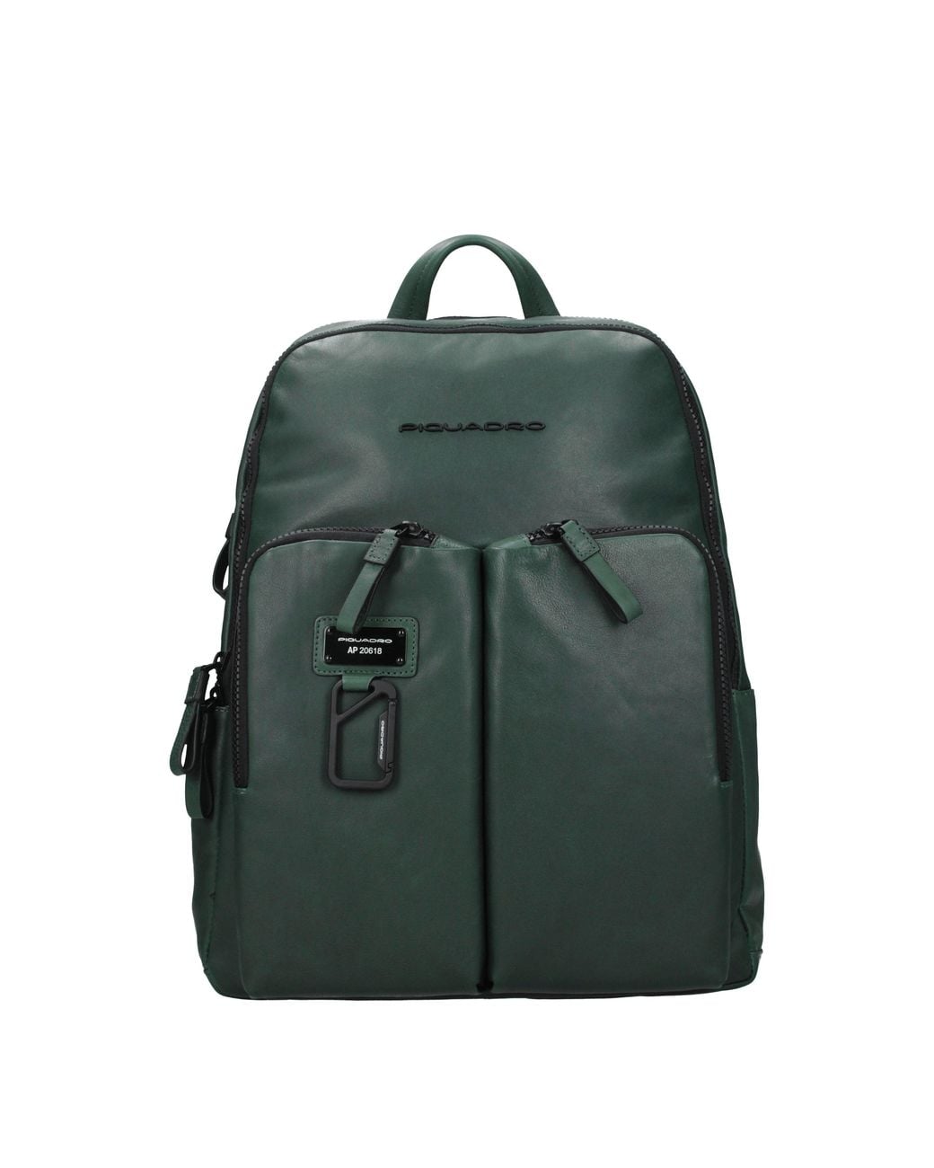 Piquadro Green Zaini E Marsupi Uomo Pelle Verde/Verde Bottiglia