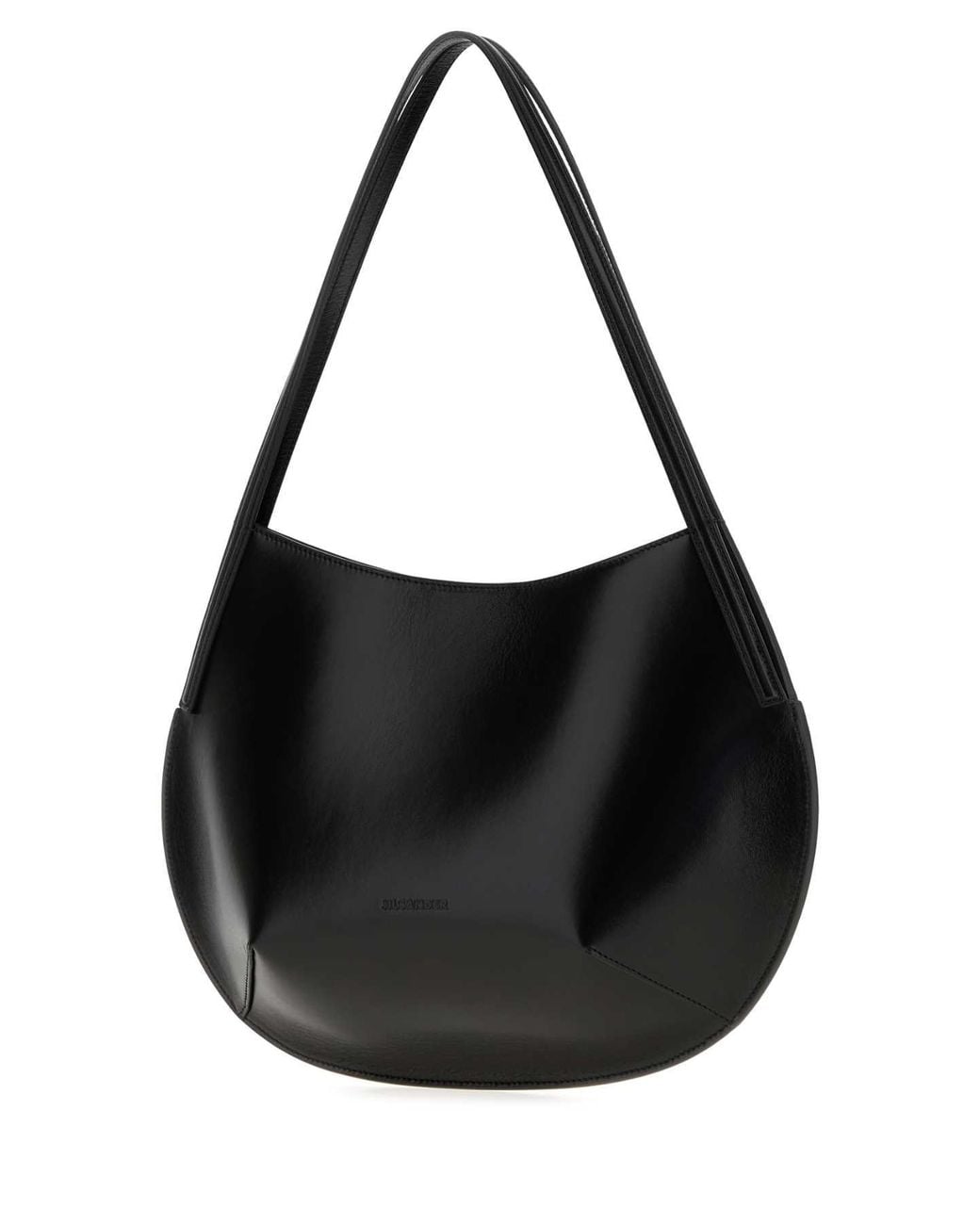Jil Sander Black Kante Leather Shoulder Bag