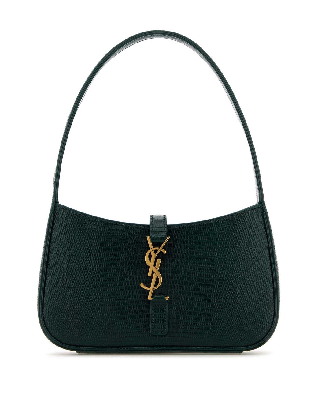 Saint Laurent Black Bottle Green Leather Mini Top-Handle Handbag