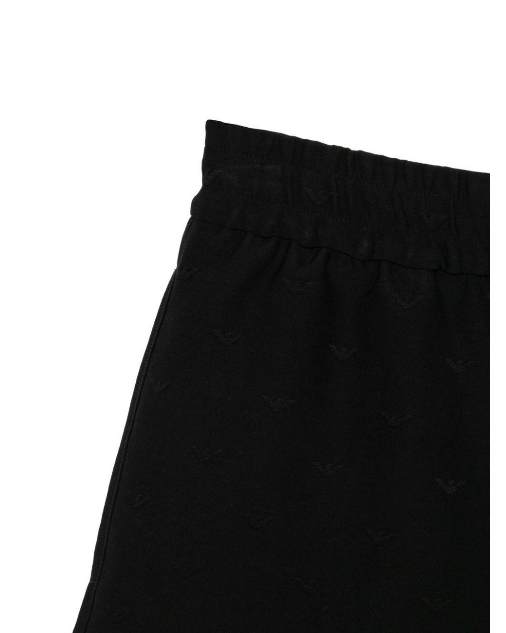 Emporio Armani Black Cotton Blend Shorts for men