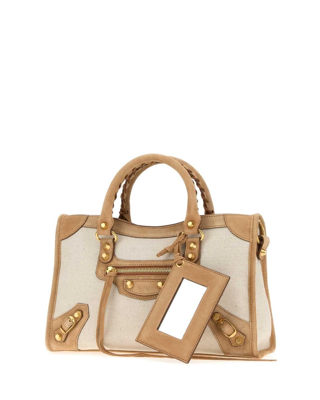 Balenciaga Multicolor Mini Le City Two-Tone Canvas And Suede Small Handbag