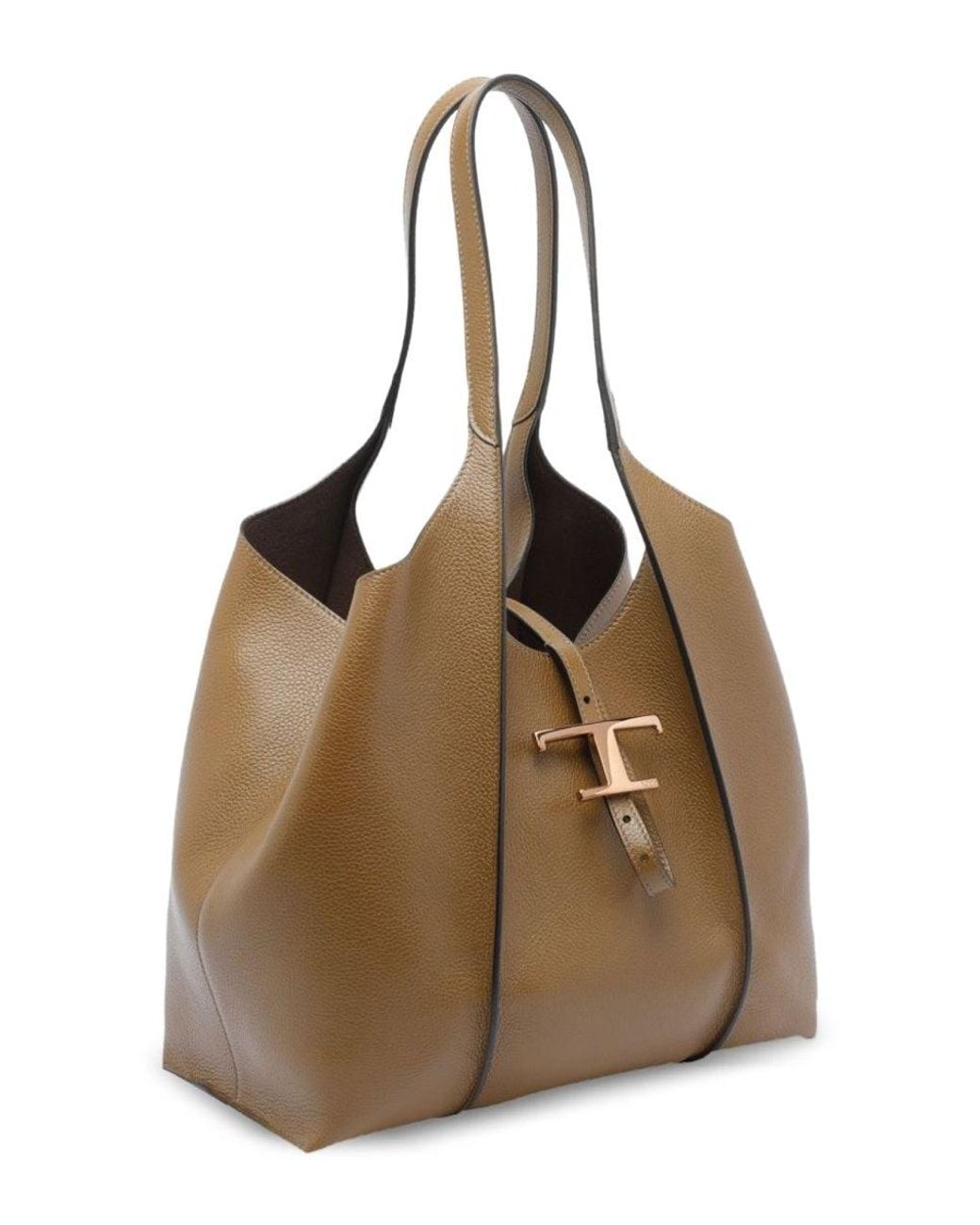 Tod's Brown T Timeless Shopping Bag