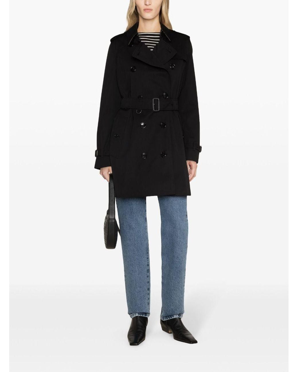 Burberry Black Kensington Cotton Trench Coat