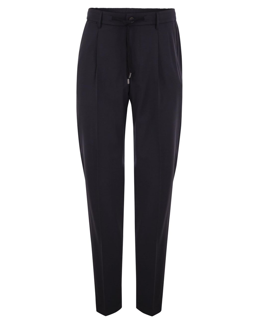 Peserico Blue Tailored Stretch Wool-Blend Jogger Trousers for men