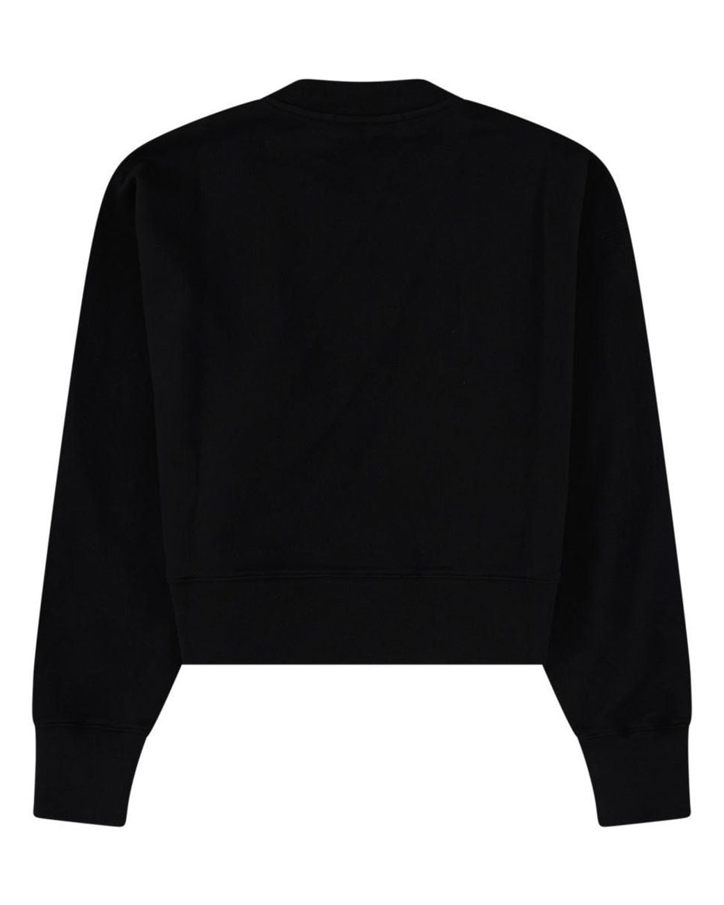 MSGM Black Sweatshirt With Logo Cotton Sweatshirts