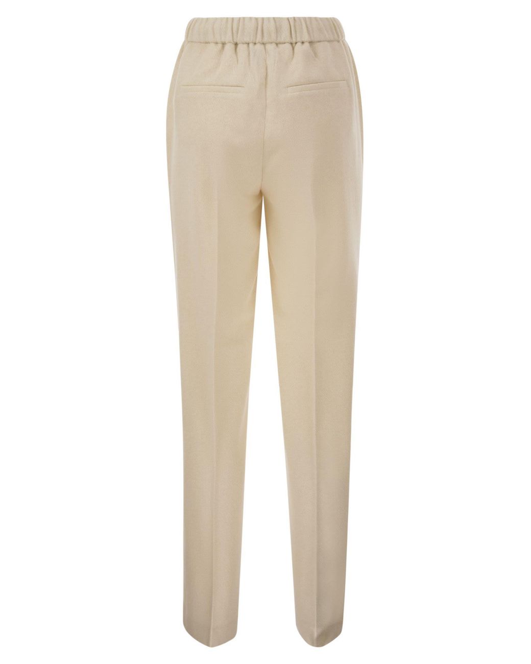 Peserico Natural Tailored Virgin Wool, Cashmere And Metallic Fibre Jogger Trousers