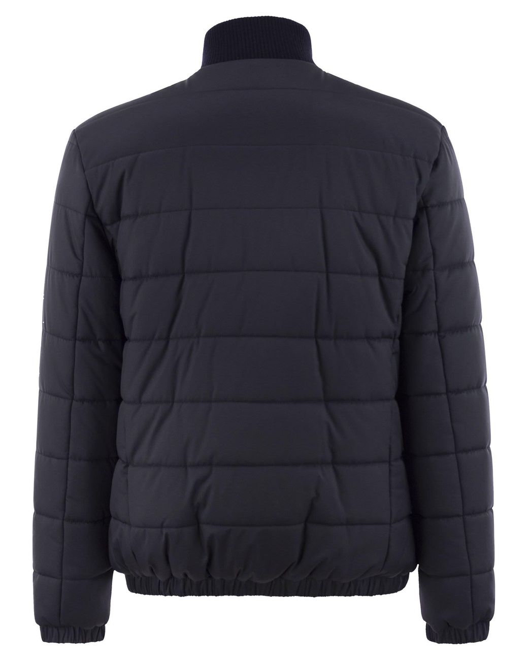 Kiton Blue Technical Fabric Bomber Jacket for men