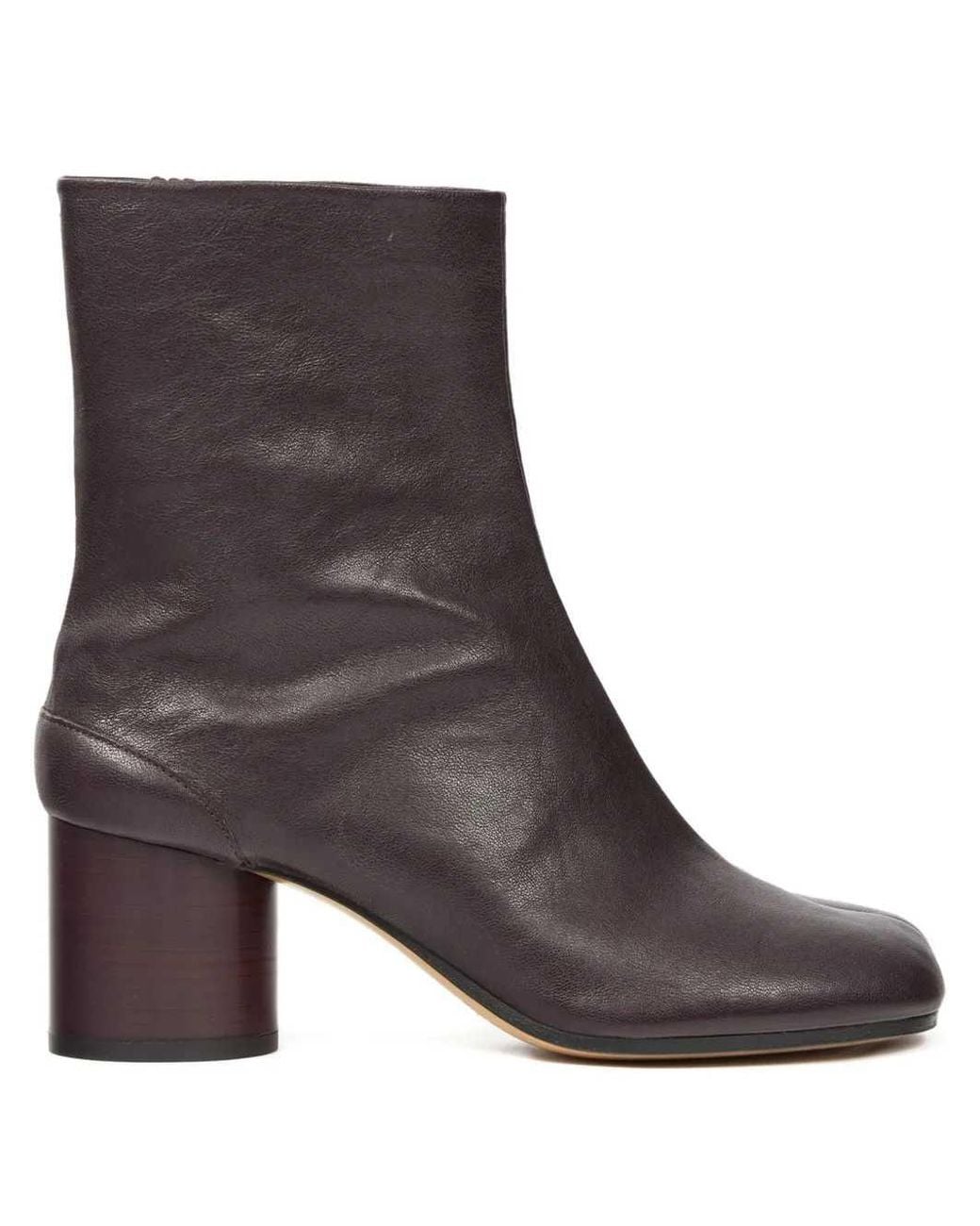 Maison Margiela Brown Leather Tabi Ankle Boots