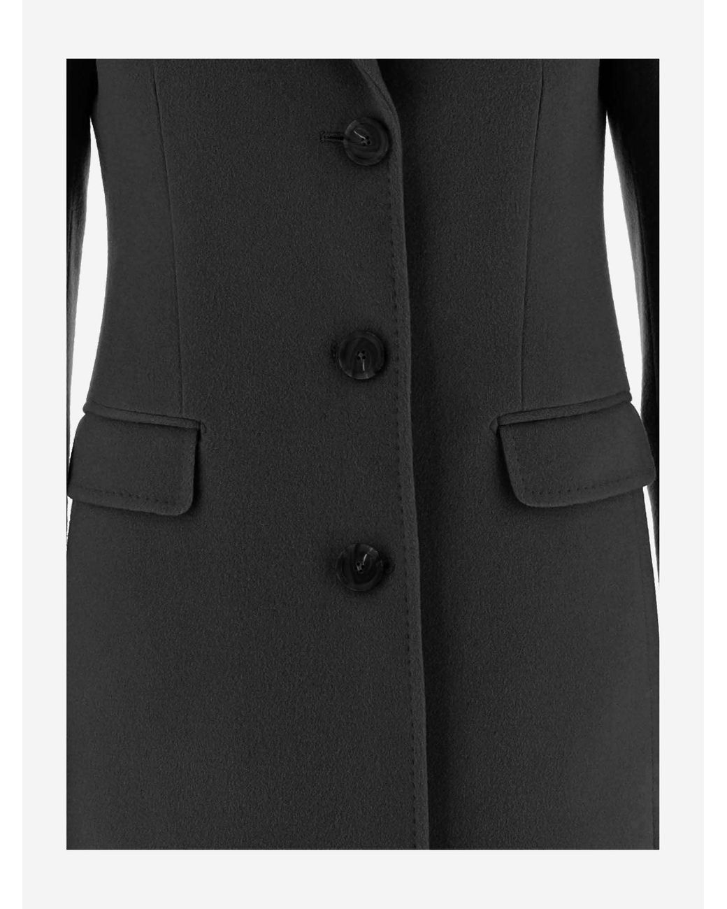 Tagliatore Black Single-Breasted Cashmere Coat