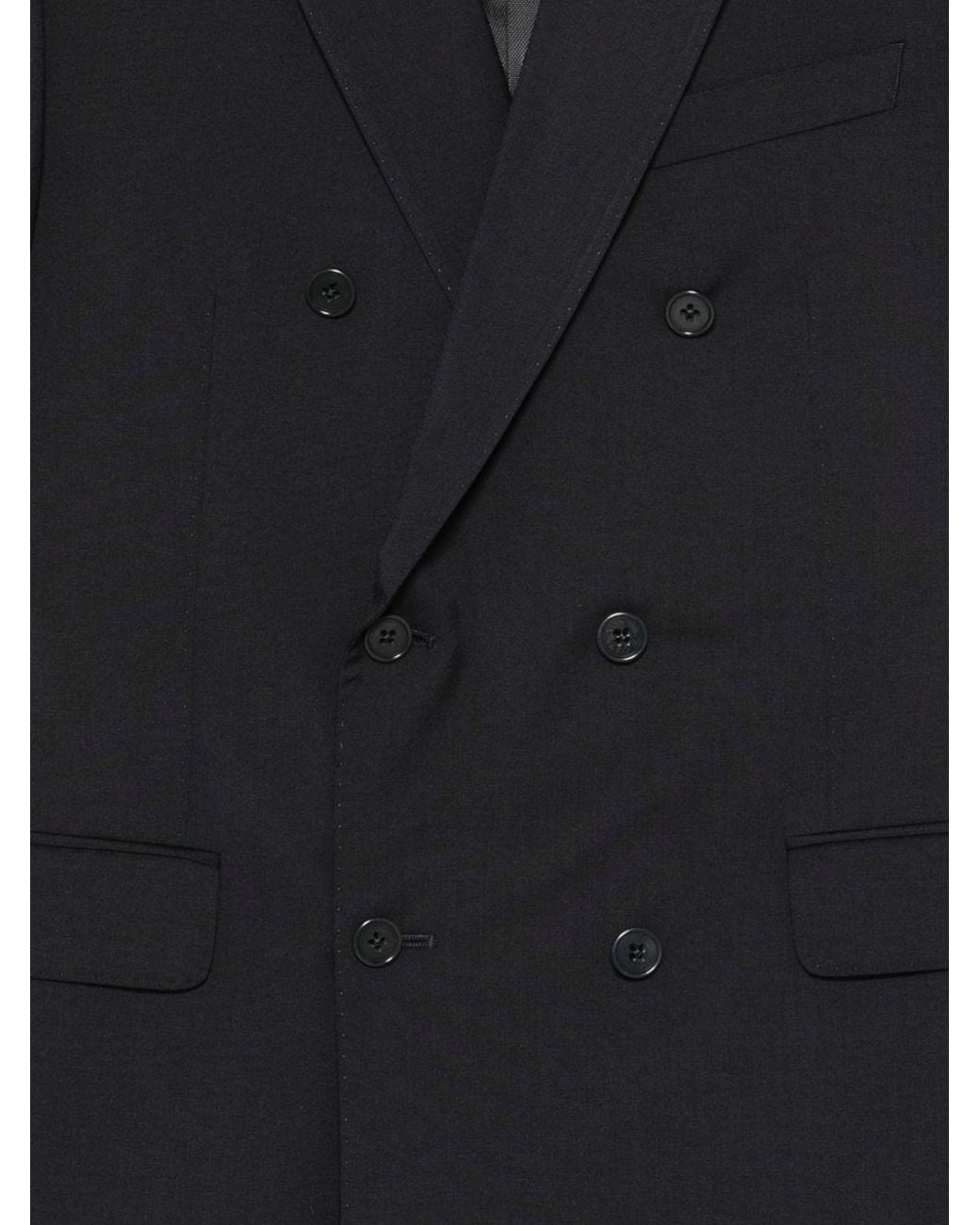 Emporio Armani Black Wool Double Breasted Suit