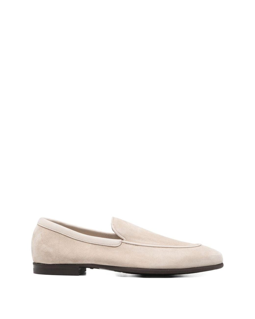 John Lobb Natural Tyne Suede Leather Loafers