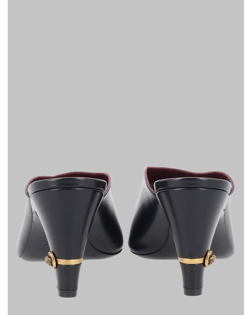 Versace Gray Mule Giulietta Leather