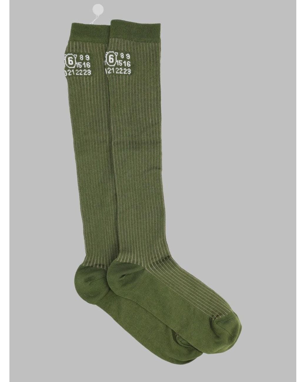 MM6 by Maison Margiela Green Calzini Alti Con Logo