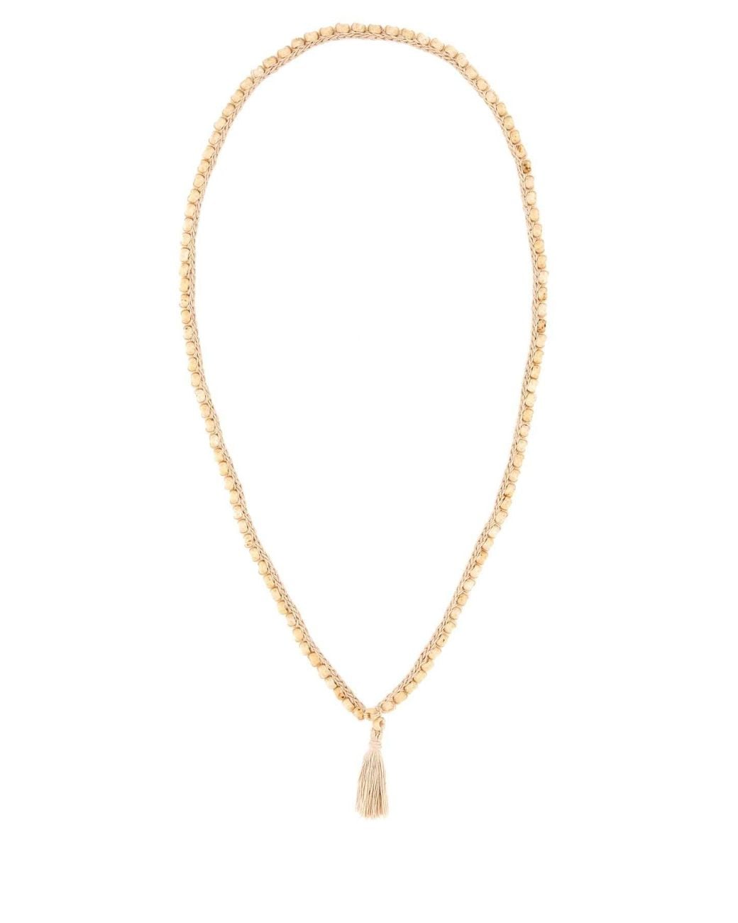 Alanui Natural Embellished Crochet Necklace
