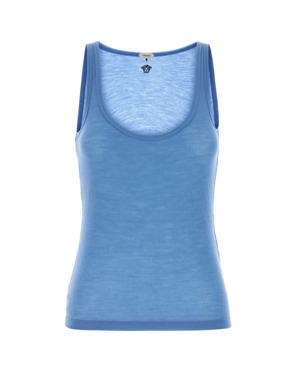 Versace Blue Cerulean Wool Tank Top