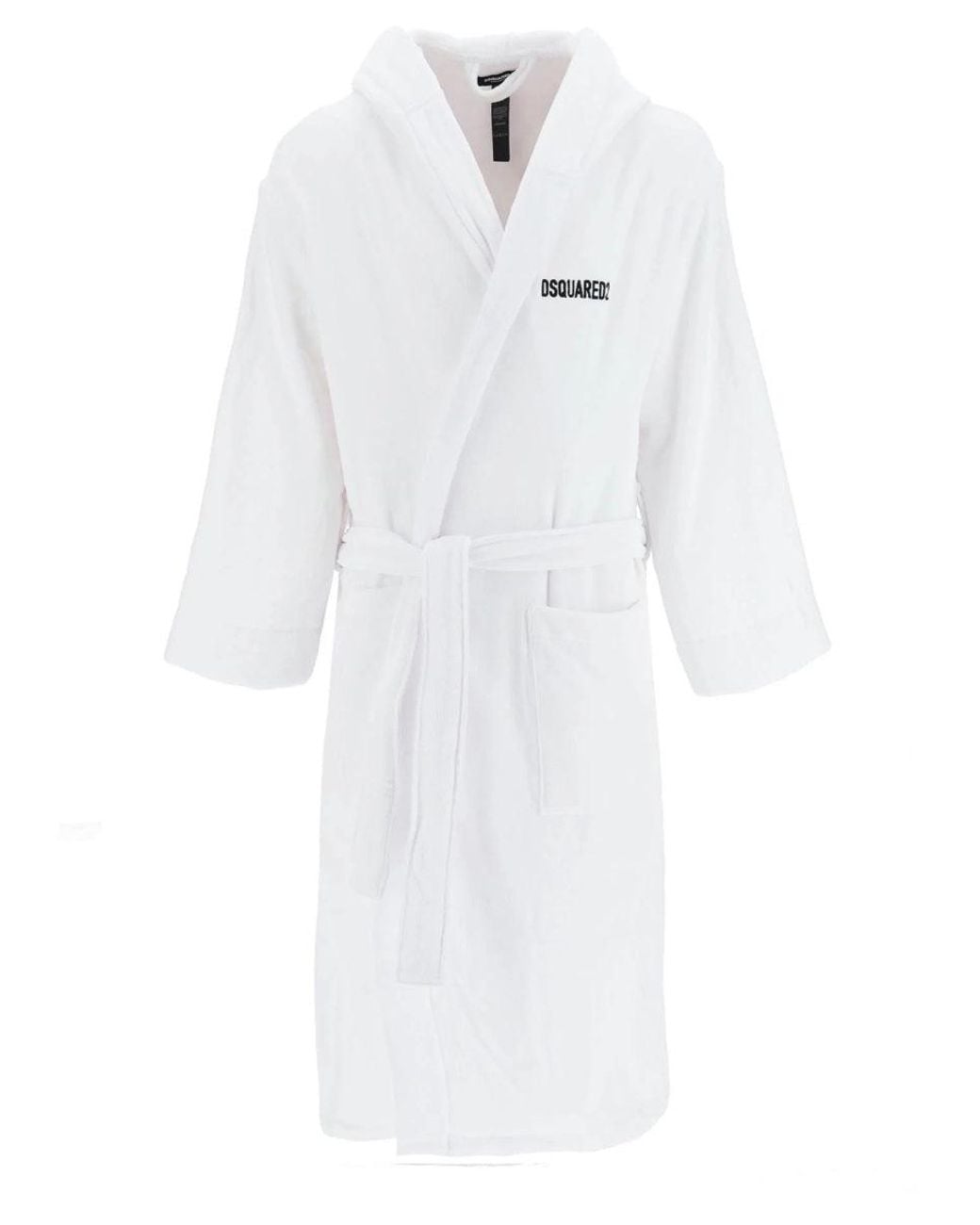 DSquared² White Dsquared Bathrobe With Logo