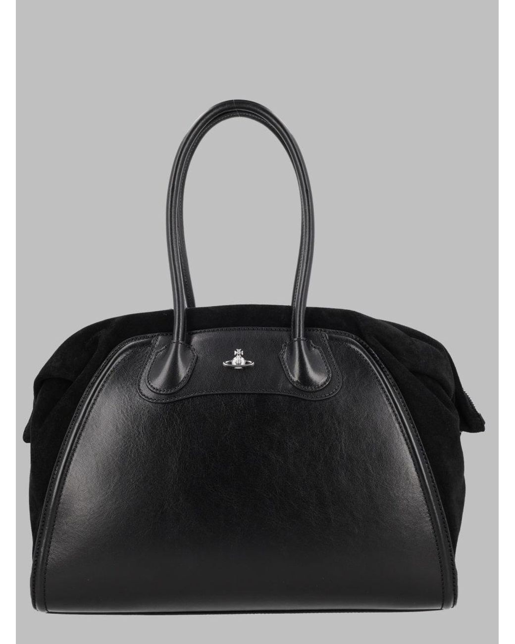 Vivienne Westwood Black Structured Top-Handle Tote Bag