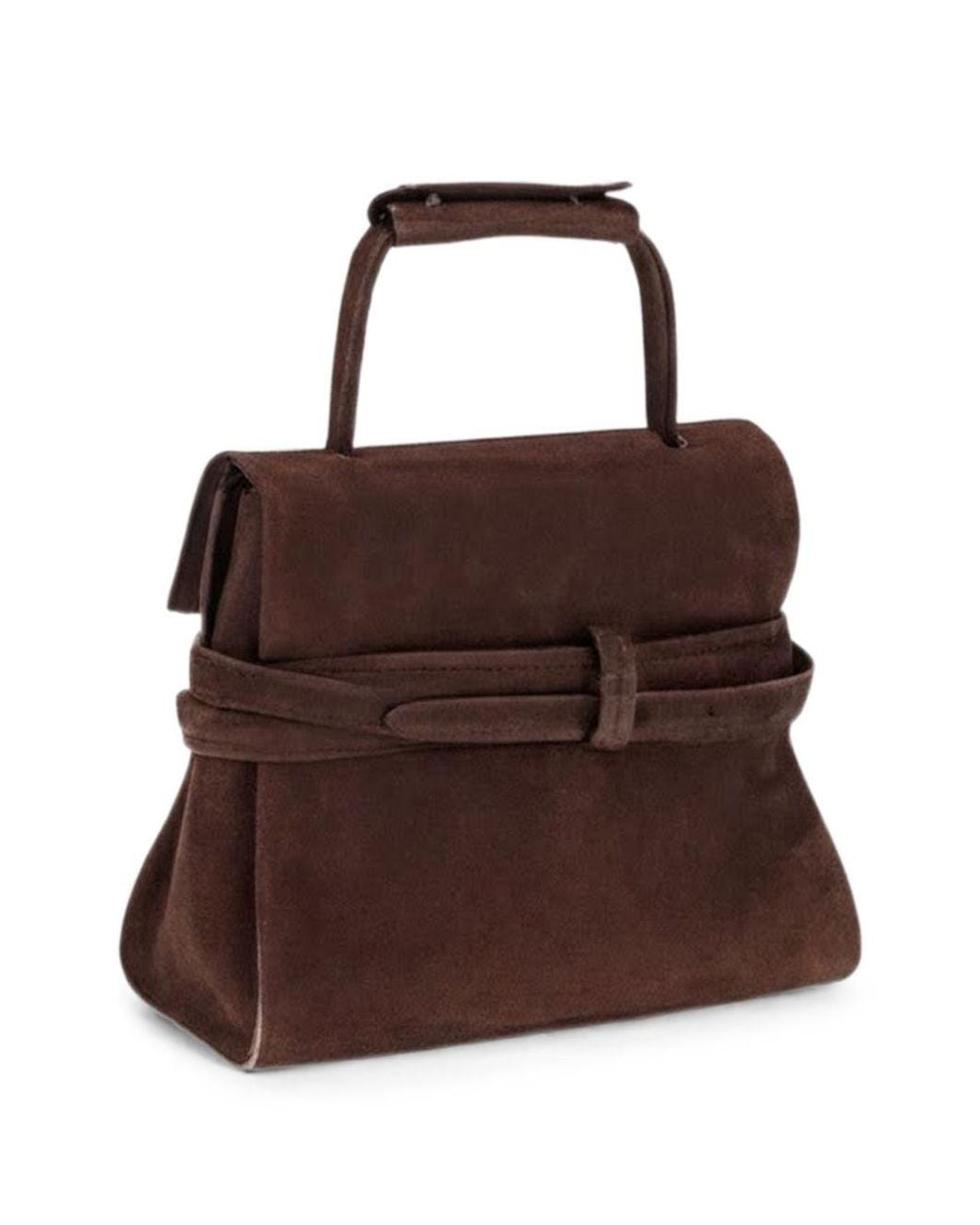 Moschino Brown Tie Me Top Handle Bag