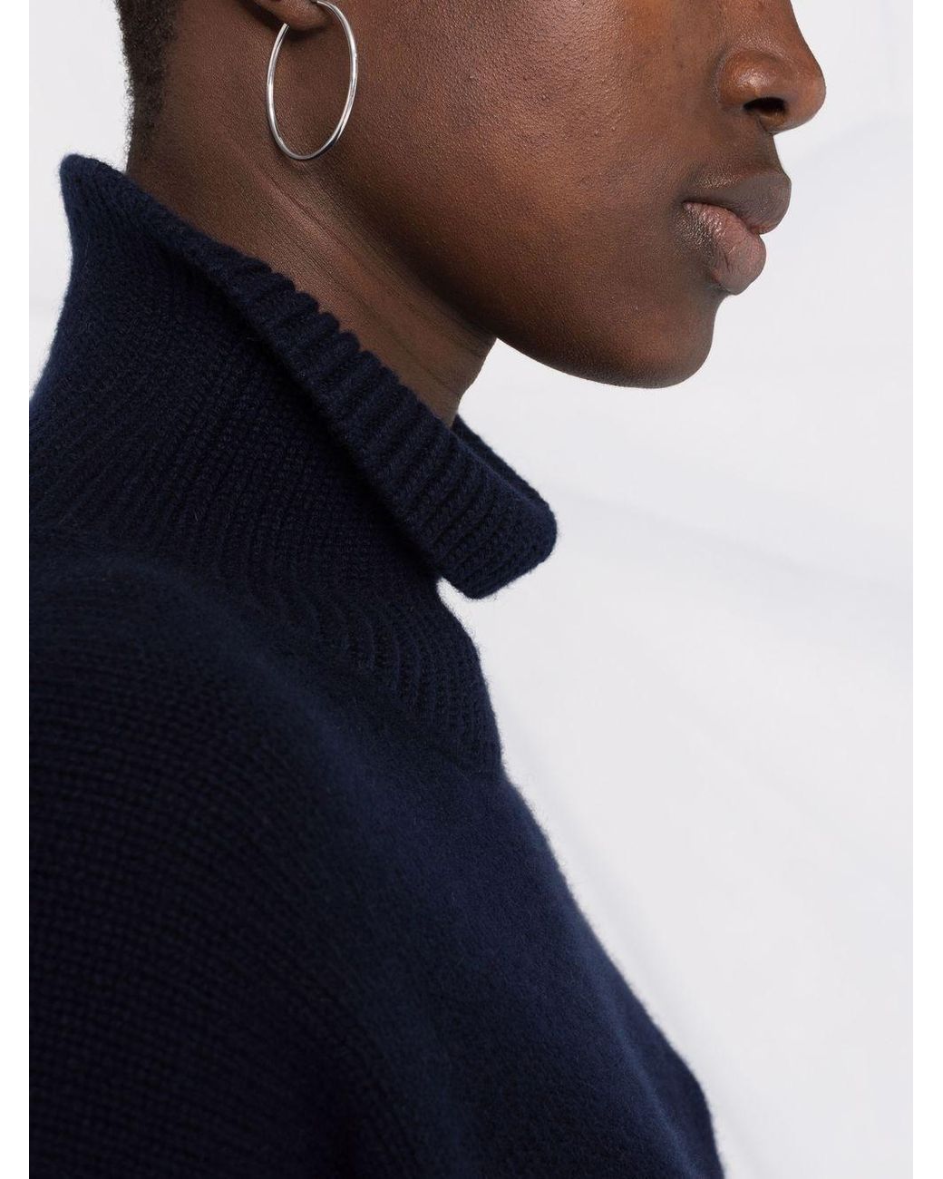 Lisa Yang Blue Heidi Cashmere Turtle Neck Jumper