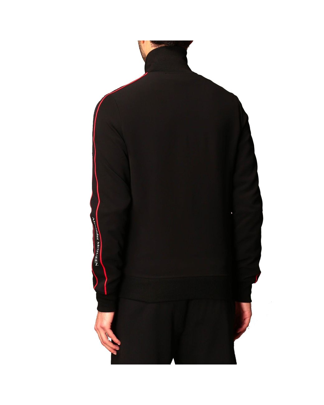 McQueen Black Logo Zipped Sweatshirt For for men