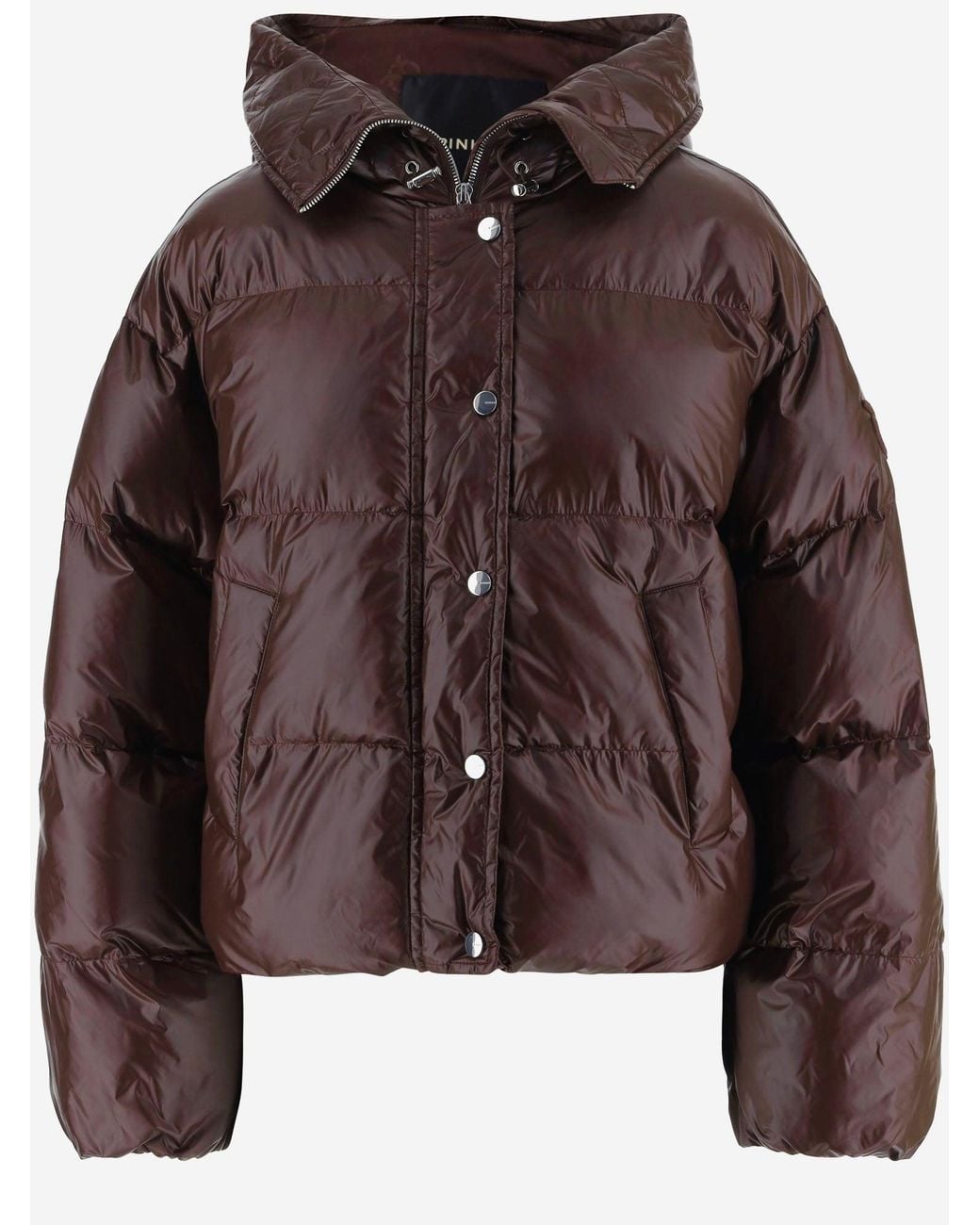 Pinko Brown Technical Fabric Down Jacket