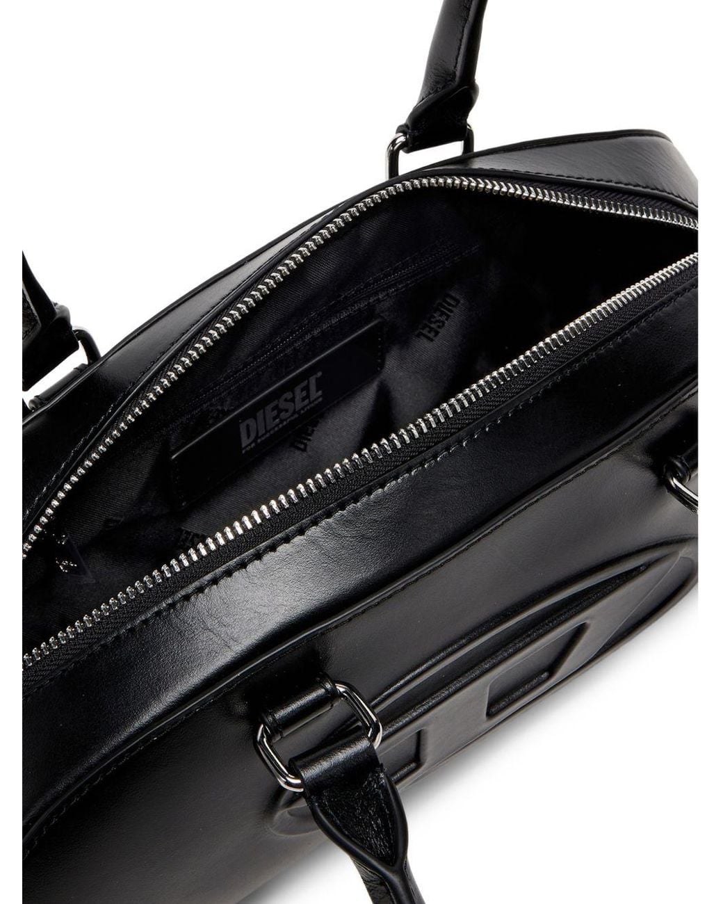 DIESEL Black 1Dr Dome Leather Shoulder Bag
