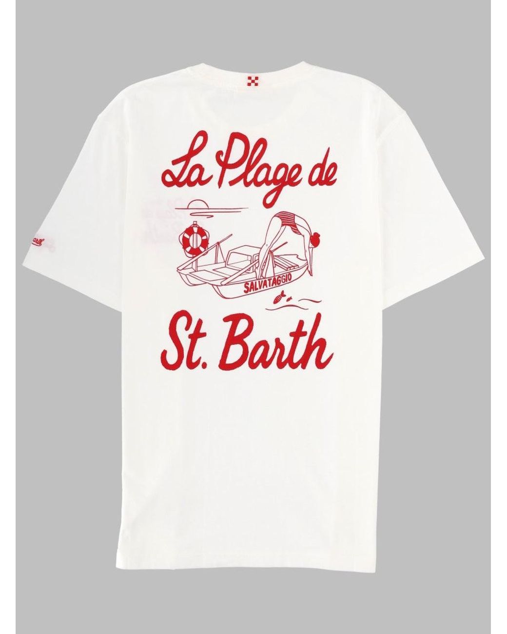 Mc2 Saint Barth White T Shirt Con Stampa